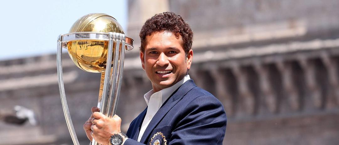 sachin tendulkar with the world cup